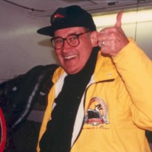 John Paul Eaton '48 boarding the submersible on the way to the Titanic wreck in 1993.