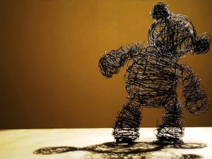 "Teddy" wire sculpture called "Teddy" shaped like a teddy bear