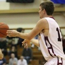 photo of Lafayette men's basketball player passing the ball