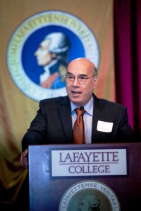 Jay Parini ’70, D.E. Axinn Professor of English and Creative Writing at Middlebury College, speaks during the luncheon.