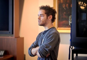 Dan Mills ’15 answers questions during the “What in the World is LGBTQIA?” session.