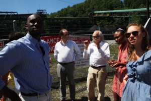 Osagie Afe ’15, Michael Kelly, Drew Davis ’17, and Natalie Nollan ’17 tour Whitesburg, Kentucky. 