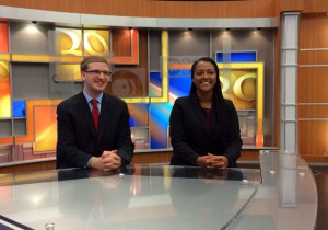 Edward O’Brien ’16 and Kidane Kinney ’15 served as anchors for the broadcast.