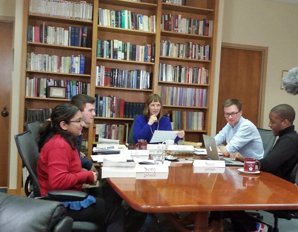 President Alison Byerly leads a discussion at last year's course. 