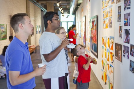 Lafayette College, the Community Based Teaching Program and the Art Department enjoy the residency of the Art Ambassador of Nigeria, Ibiyinka Alao. Here he enjoys an opening reception showcasing his work  in the Williams Visual Arts building