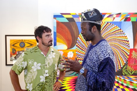 Lafayette College, the Community Based Teaching Program and the Art Department enjoy the residency of the Art Ambassador of Nigeria, Ibiyinka Alao. Here he enjoys an opening reception showcasing his work  in the Williams Visual Arts building