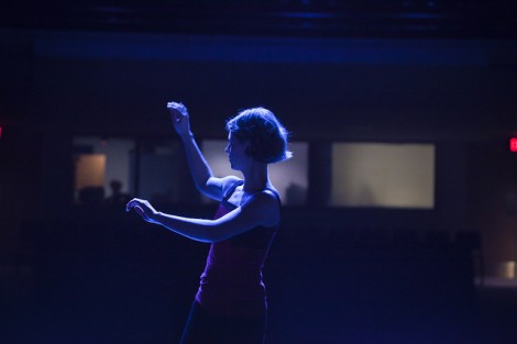 Carrie Rohman, assistant professor of English, performed a dance choreographed to a piece by the Contemporary Music Ensemble. 