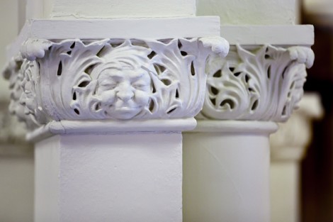 An example of the building's Romanesque Revival architectural style