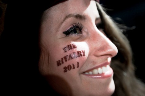 Katie Nellis '15 shows off her school spirit.