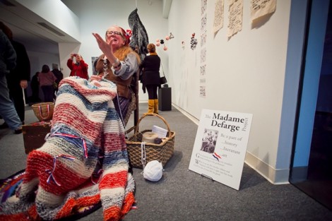 Easton artist D. Polly Kendrick portrayed Madame Defarge as part of the exhibit.