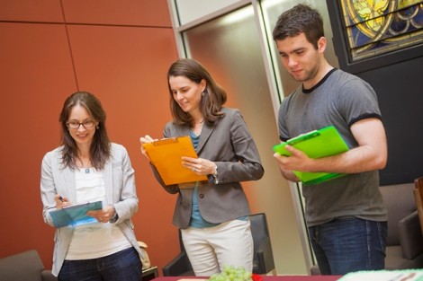 This year's judges were Caroline Lee, l-r, assistant professor of anthropology and sociology; Rebekah Pite, assistant professor of history; and Andrei Koch  '13, of the Lafayette Food Appreciation Troupe.