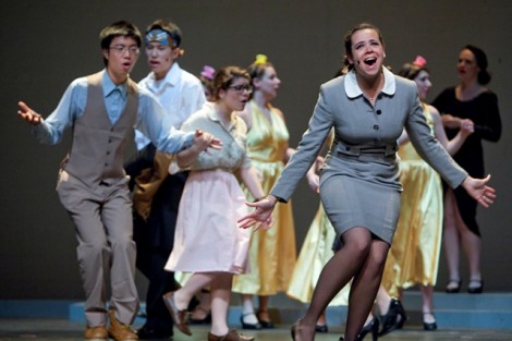 Grace Marchena ’15 (as Alice Miller) sings.