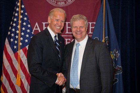 Vice President Joe Biden with Roger Ruggles, associate professor of civil and environmental engineering