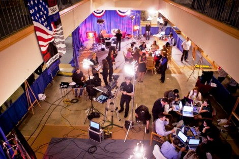 Setting up the TV studio in Farinon