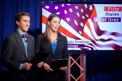 Co-hosts Alexander Charchalis ’15 and Madeline Laskoski ’13 open the show.