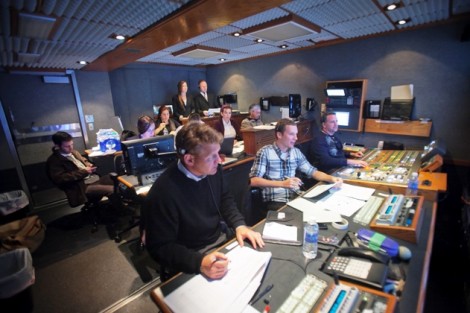 Inside the production truck