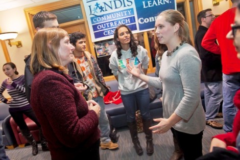 Alison Byerly speaks with Devon Thorsell '13.
