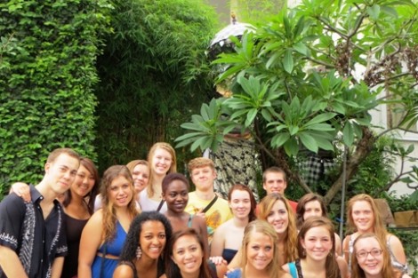 The students are welcomed to their first hotel in Legian, Bali.