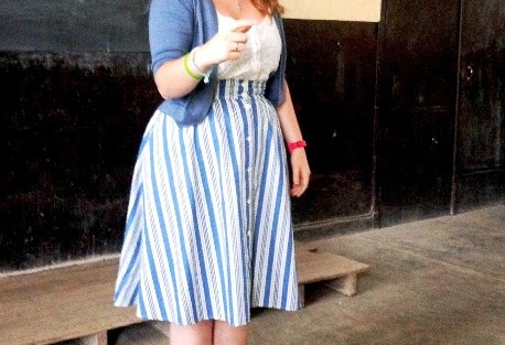 Elizabeth Lucy '15 goes over homework assignments. 