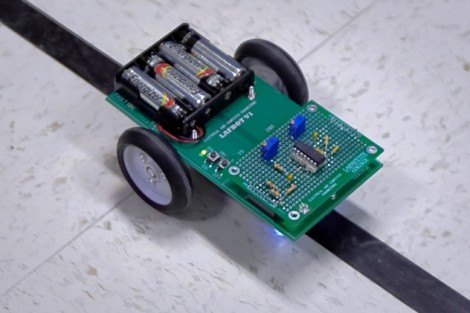 A robot takes to the track.