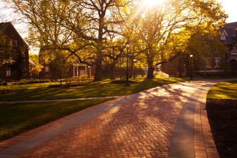 The sun rises on the Quad.