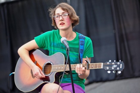 Tamar Jakeli '17 performs during the Block pARTy. 