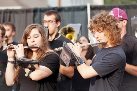 The Pep Band performs 'Happy Birthday.'