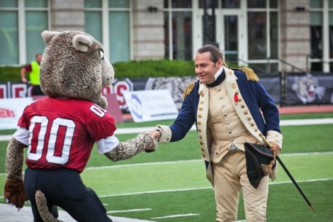 The Leopard greets the Marquis de Lafayette.