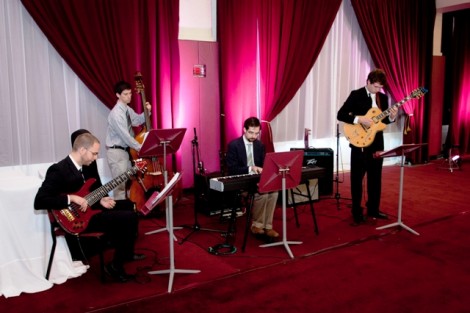Members of the Lafayette Jazz Ensemble perform at the inauguration luncheon.
