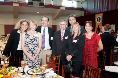 President Alison Byerly mingles with guests during the inauguration luncheon.