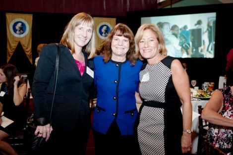 President Alison Byerly with Marie Enea, assistant to the president, and Trustee Barbara Levy ’77 during the inauguration luncheon