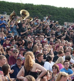 The Lafayette crowd enjoys the game against Bucknell.