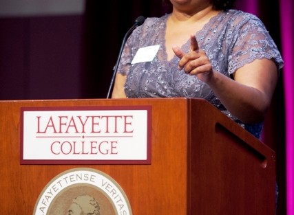 Kim Hall, Lucyle Hook Professor of English and Director of Africana Studies at Barnard College, spoke at the dinner.