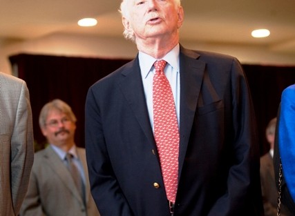 Arthur Rothkopf '55, president emeritus,sings the alma mater.
