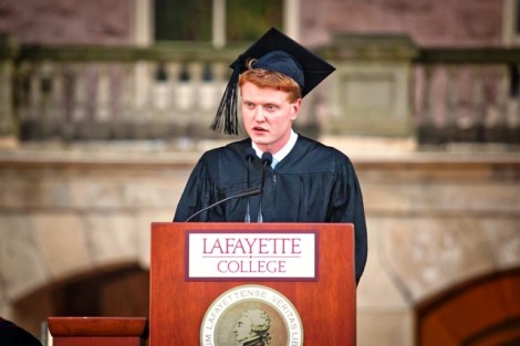 Michael Prisco ’14, president of Student Government, offered greetings to President Byerly.