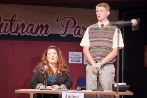 Nikelia Haines ’15 as Rona Lisa Perretti and Patrick Grundy ’15 as Douglas Panch