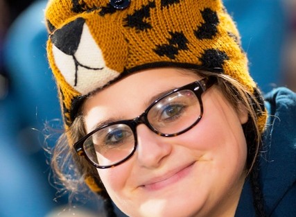 Franky Palmasano, the daughter of football trainer Eugene Palmasano, shows off her Leopard gear.