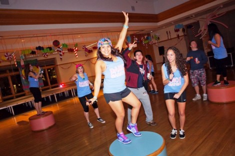 Students take the party to the Marlo Room during the early hours of the morning. 