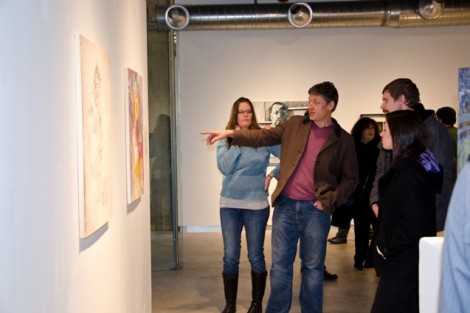 Nestor Gil leads a discussion on Jase Clark’s “Myr•i•ad.”