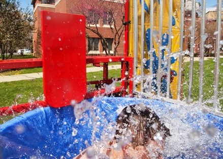 James Ensor ’16 gets dunked.
