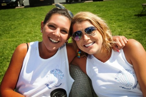 Allison Zeoli ’14 and Monica Nelson ’14 enjoy the sunny day.