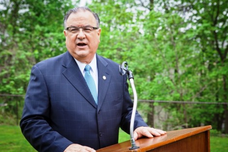Easton Mayor Sal Panto opens the ceremony.