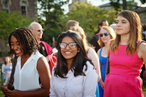 Members of the Class of 2018 enjoy the warm summer day.