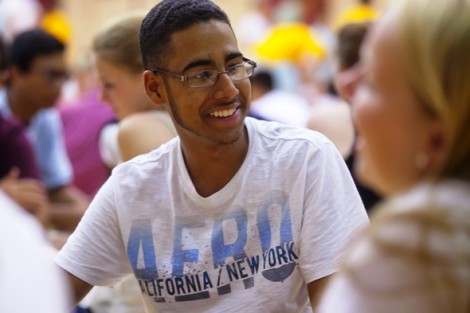 Students take part in some icebreaker and teambuilding activities.