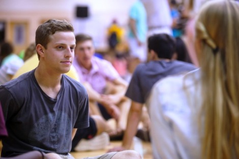 Students take part in some icebreaker and teambuilding activities.