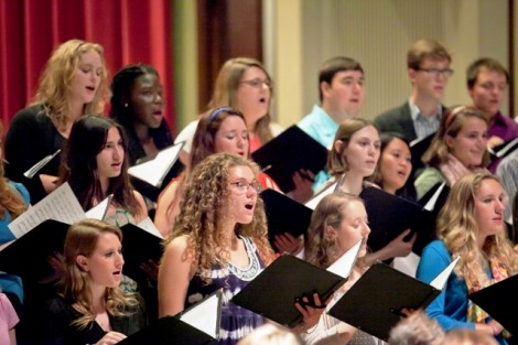 Members of the Concert Choir perform.