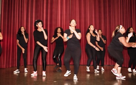 The Precision Step Team performs.