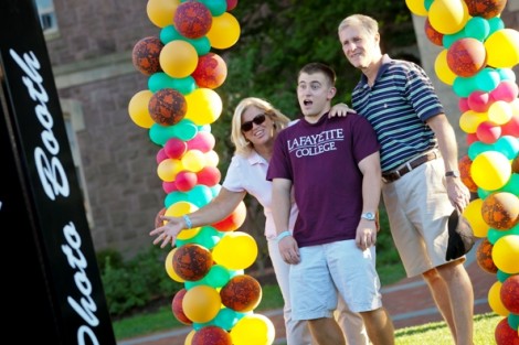 A Lafayette family goofs off at the photo booth.