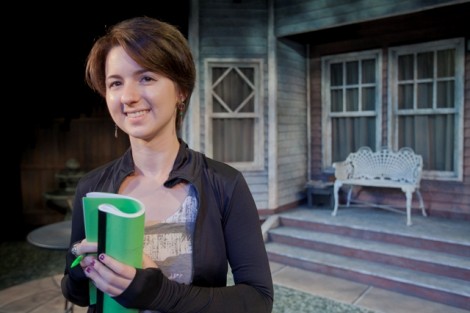 Director Trudyann Buckley '15 on the set during dress rehearsal