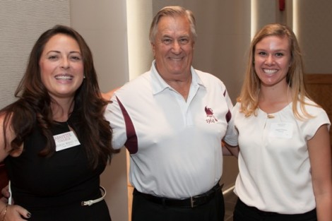 Jeffrey Brown ’64 was presented the Ernest G. Smith ’94 Award by Meghan Morici ’06, director of the annual fund, and Angela Dolson, assistant director.
